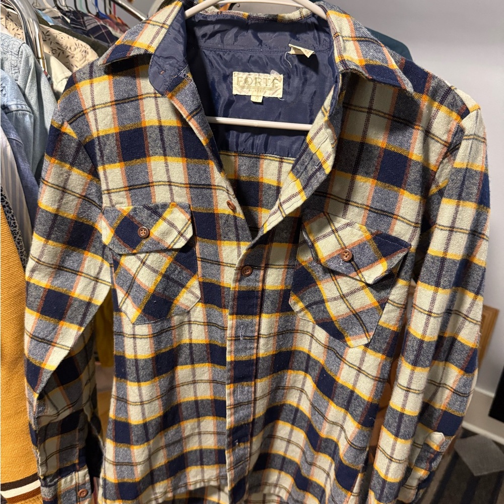 Vintage Men's Blue Plaid Shirt